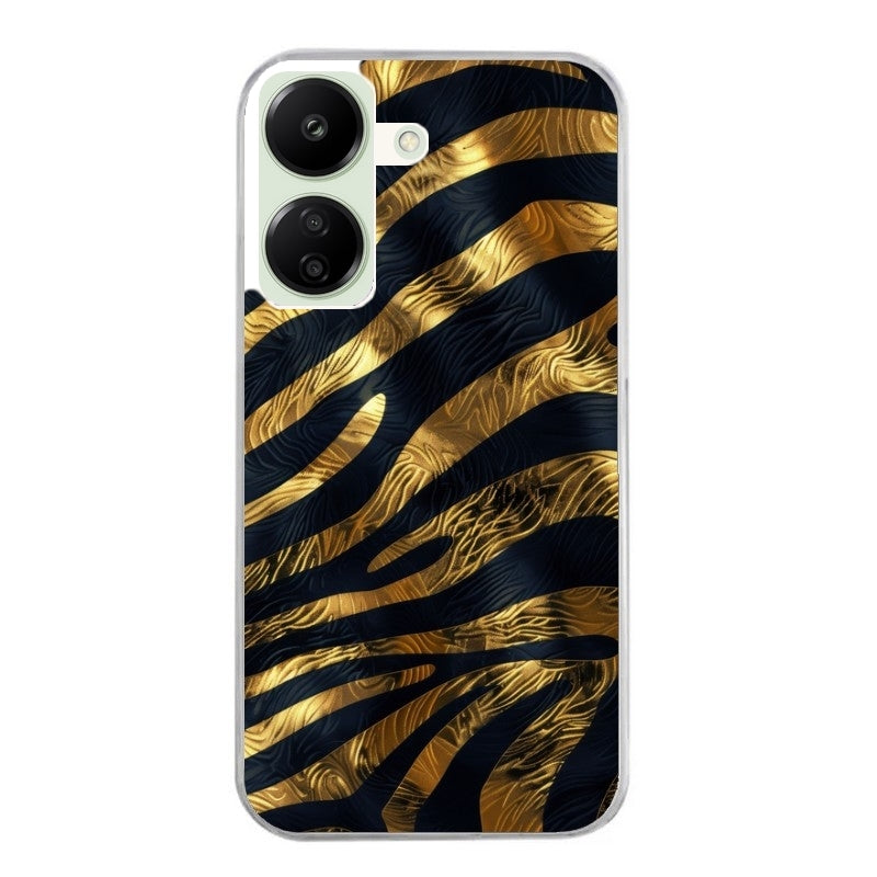 Coque taperso pour POCO C65 4G avec motif zebre gold protection antichoc personnalisée