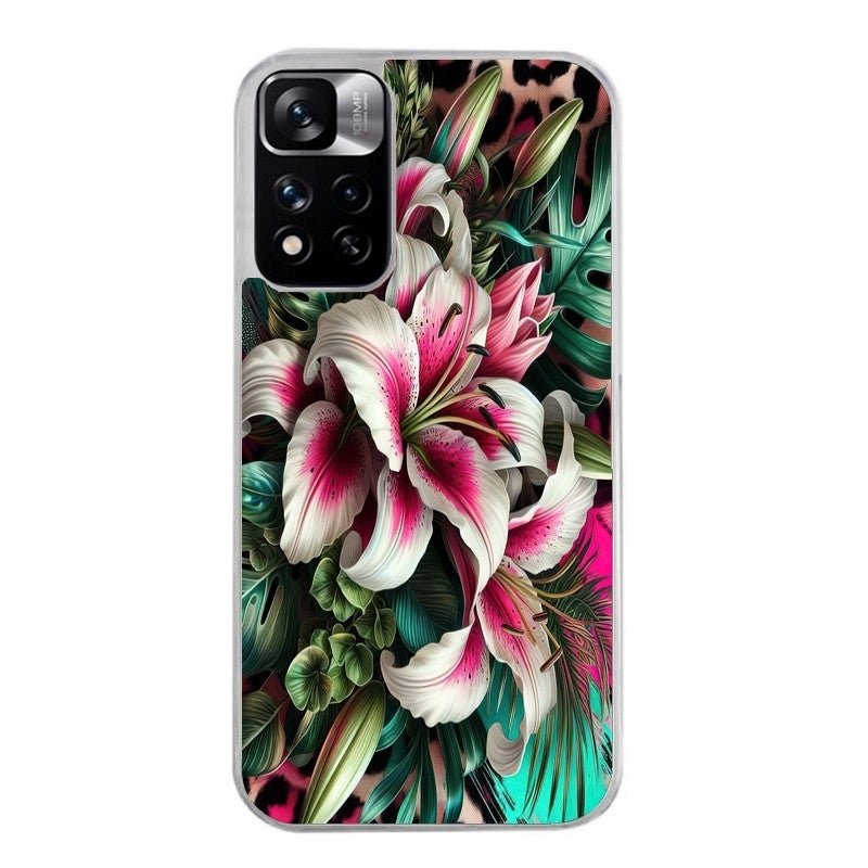 Coque taperso pour Redmi Note 12 4G 5G PRO 4G avec motif leopard hibiscus protection antichoc personnalisée