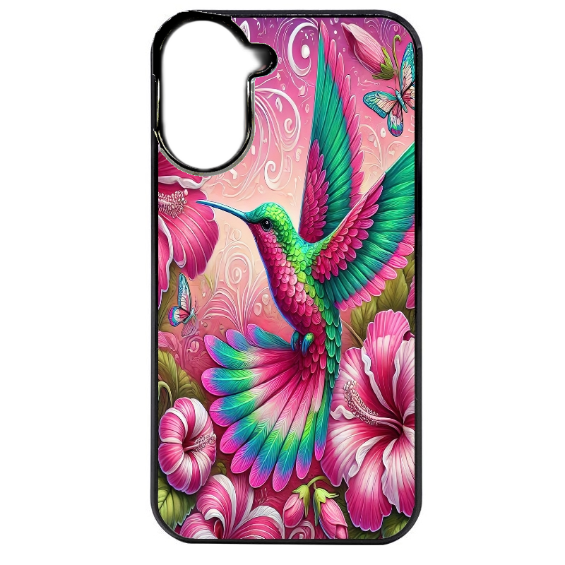 Coque noire taperso pour Redmi A5 4G avec motif colibri et fleurs protection antichoc personnalisée