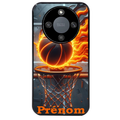 Coque noire taperso pour Magic 5 6 LITE et PRO avec motif basket flamme personnalisee protection antichoc personnalisée