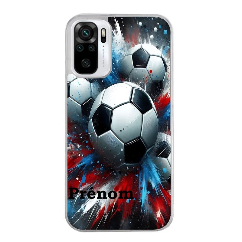 Coque taperso pour Redmi Note 10 4G 5G PRO 10S avec motif foot tricolore personnalisee protection antichoc personnalisée