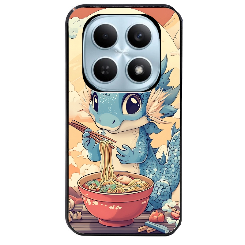 Coque noire taperso pour POCO M8 5G et PRO 5G avec motif dragon ramen 2 protection antichoc personnalisée