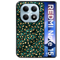 Coque noire taperso pour Redmi Note 15 et PRO PLUS 4G 5G avec motif leopard vert protection antichoc personnalisée