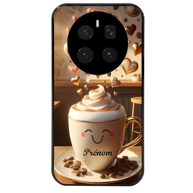 Coque noire taperso pour Magic 7 LITE et PRO avec motif cafe love morning personnalise protection antichoc personnalisée