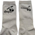 Chaussettes personnalisées paillettes crème motif à croquer