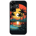 Coque noire taperso pour POCO M6 4G avec motif hawaii palmier protection antichoc personnalisée