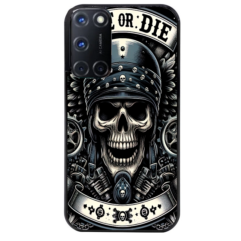 Coque noire taperso pour OPPO Reno 8 LITE avec motif mort motard protection antichoc personnalisée