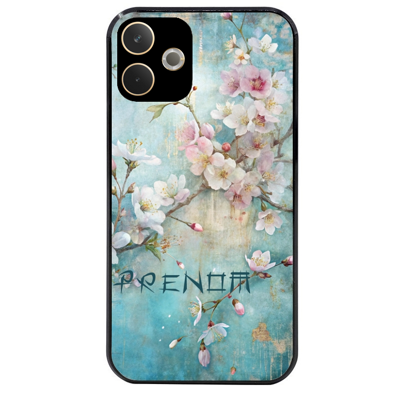 Coque noire taperso pour OPPO A5 PRO 4G et 5G avec motif fleur sakura personnalisee protection antichoc personnalisée