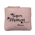 Porte monnaie personnalisé motif maman super rose clair en feutrine en feutrine