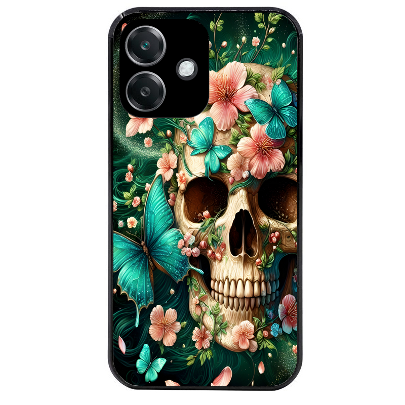 Coque noire taperso pour OPPO A40 avec motif tete de mort skull printemps protection antichoc personnalisée