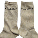 Chaussettes personnalisée paillettes doré avec votre prénom étoile