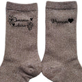Chaussettes personnalisée paillettes bronze motif mamie chérie