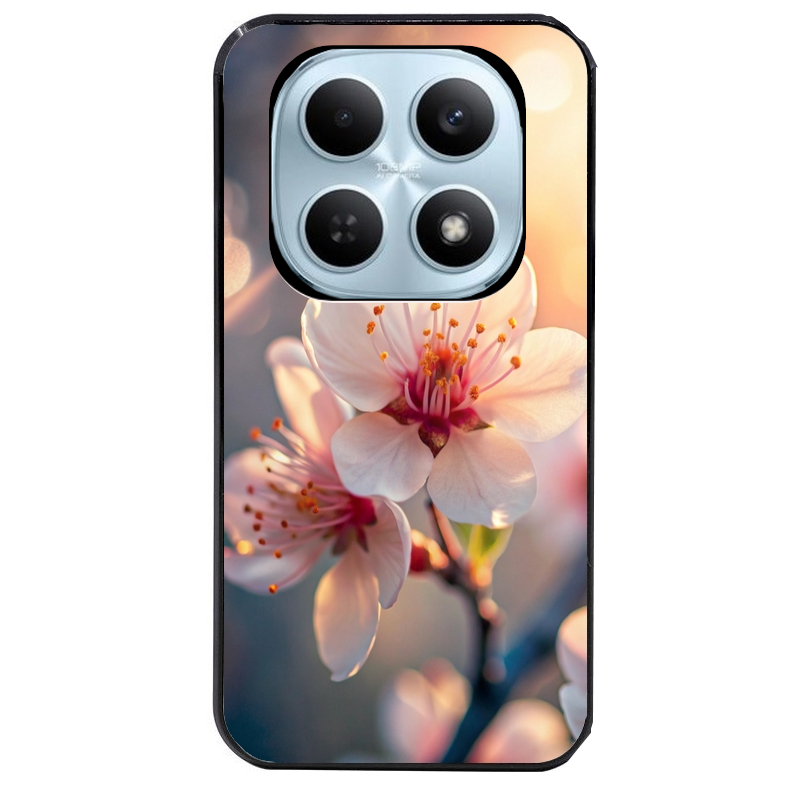 Coque noire taperso pour POCO M8 5G et PRO 5G avec motif fleur de cerisier protection antichoc personnalisée