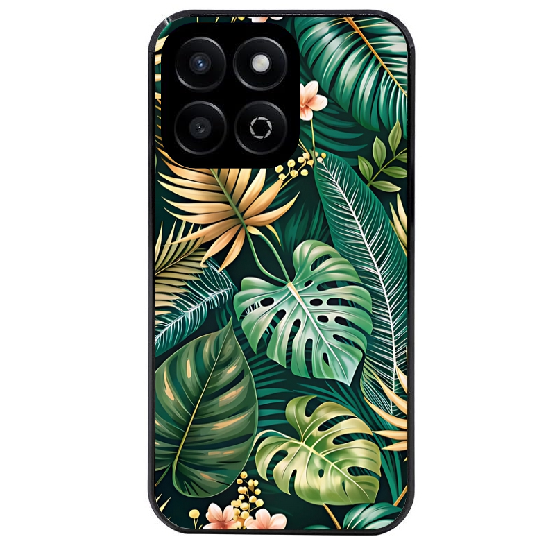 Coque noire taperso pour Honor X6 4G avec motif jungle dore protection antichoc personnalisée