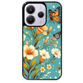 Coque noire taperso pour Redmi Note 14 et PRO PLUS 4G 5G avec motif fleur orange protection antichoc personnalisée