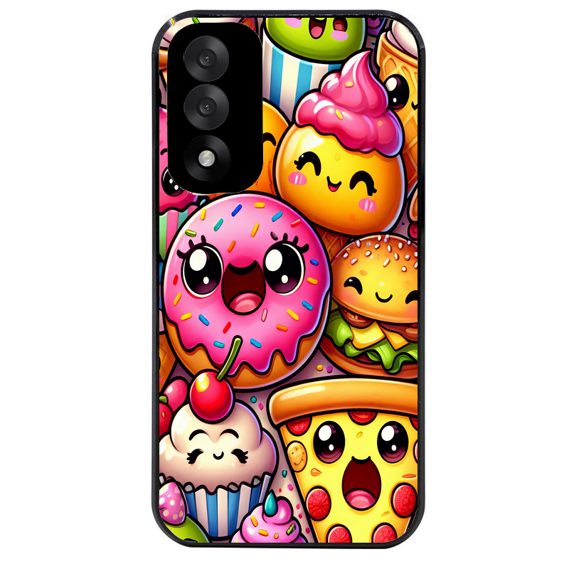 Coque noire taperso pour OnePlus Nord 5 avec motif anime donut kawaii protection antichoc personnalisée