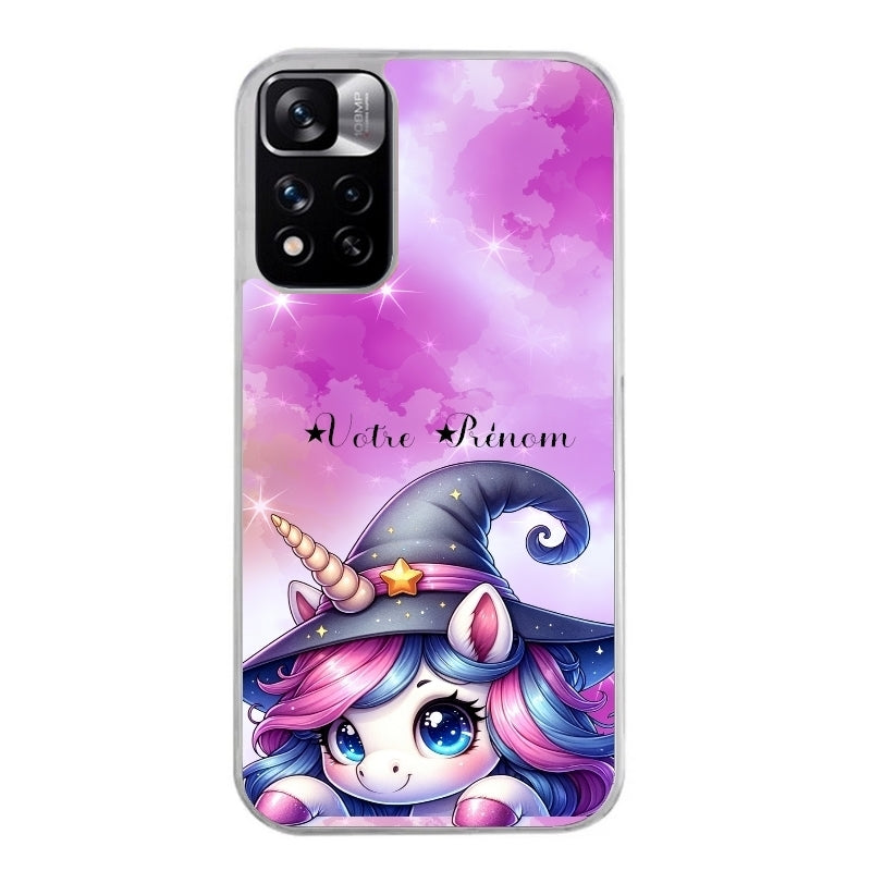 Coque taperso pour Redmi Note 12 4G 5G PRO 4G avec motif licorne magic avec prenom protection antichoc personnalisée