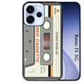 Coque noire taperso pour OPPO Reno 15 et F FS 5G avec motif cassette grise personnalisable protection antichoc personnalisée