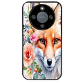 Coque noire taperso pour Honor X9A avec motif renard fox et fleurs protection antichoc personnalisée