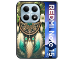 Coque noire taperso pour Redmi Note 15 et PRO PLUS 4G 5G avec motif dreamcatcher talisman protection antichoc personnalisée