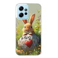 Coque taperso pour POCO X5 5G avec motif lapin et fleurs personnalisee protection antichoc personnalisée
