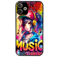 Coque noire taperso pour OPPO A5 PRO 4G et 5G avec motif anime manga et music protection antichoc personnalisée