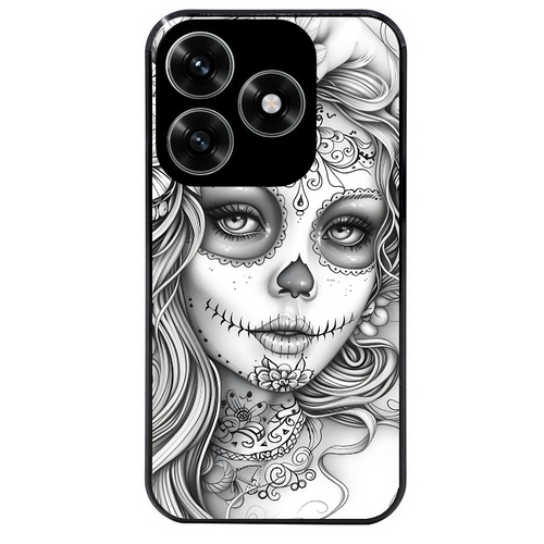 Coque noire taperso pour Honor X6B X5C X5C PLUS avec motif mort calavera tatoo protection antichoc personnalisée