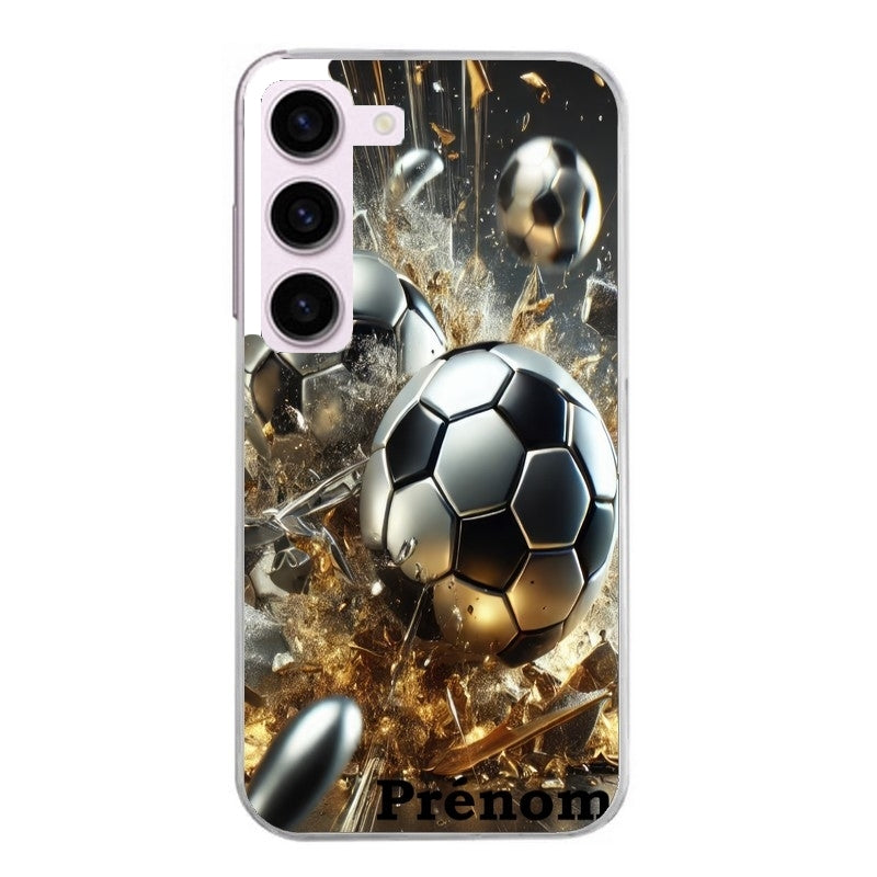Coque taperso pour Galaxy A13 4G et 5G A23 A53 avec motif foot metal personnalisee protection antichoc personnalisée