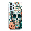 Coque taperso pour Galaxy A13 4G et 5G A23 A53 avec motif mort mexicaine turquoise protection antichoc personnalisée