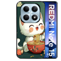 Coque noire taperso pour Redmi Note 15 et PRO PLUS 4G 5G avec motif chat ramen nuage protection antichoc personnalisée