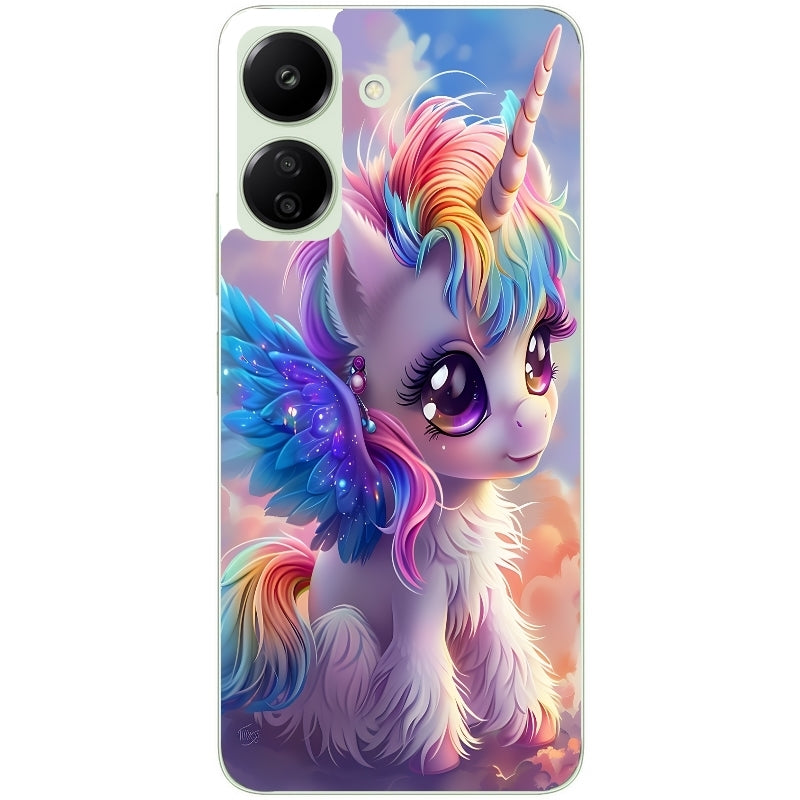 Coque taperso pour POCO C65 4G avec motif licorne style anime protection antichoc personnalisée
