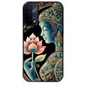 Coque noire taperso pour OPPO A54 et A74 5G avec motif bouddha et lotus protection antichoc personnalisée