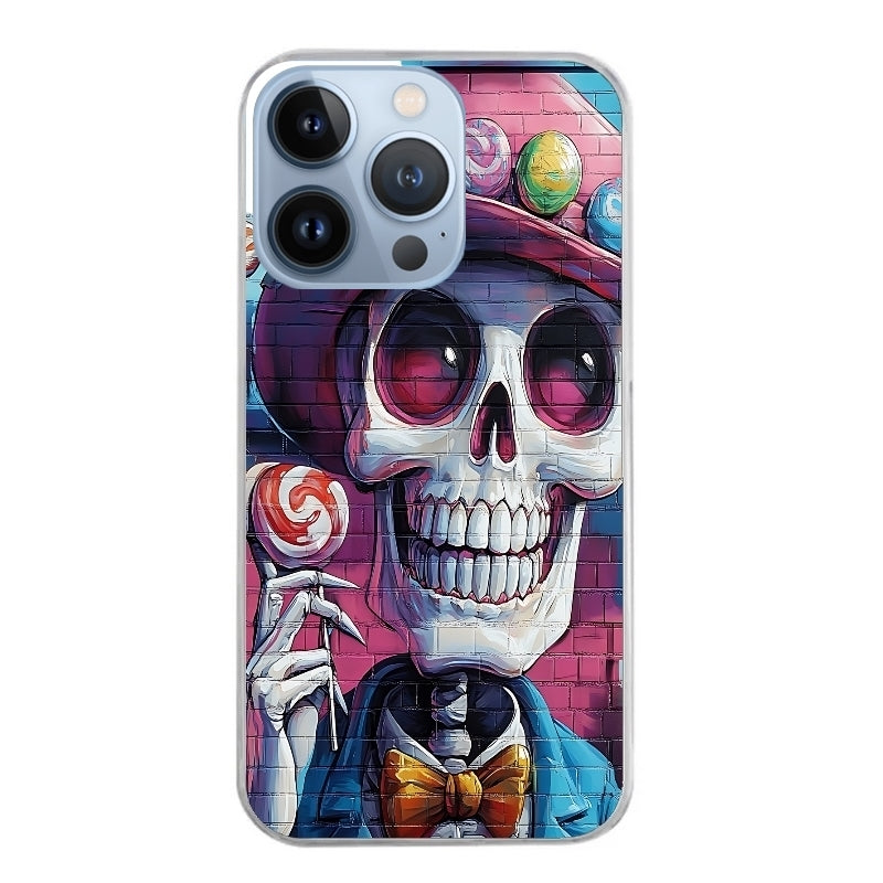 Coque taperso pour Iphone 14 et PRO PLUS PRO MAX avec motif tete de mort tag protection antichoc personnalisée