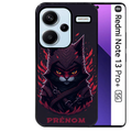 Coque noire taperso pour Redmi Note 13 PRO PLUS 5G avec motif chat samourai personnalise protection antichoc personnalisée