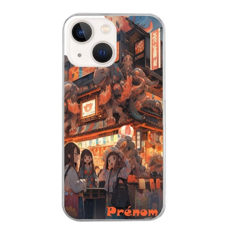 Coque taperso pour Iphone 14 et PRO PLUS PRO MAX avec motif anime street japan personnalise protection antichoc personnalisée