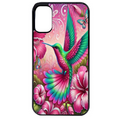 Coque noire taperso pour Moto E13 E14 E15 avec motif colibri et fleurs protection antichoc personnalisée
