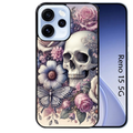 Coque noire taperso pour OPPO Reno 15 et F FS 5G avec motif tete de mort pastel protection antichoc personnalisée