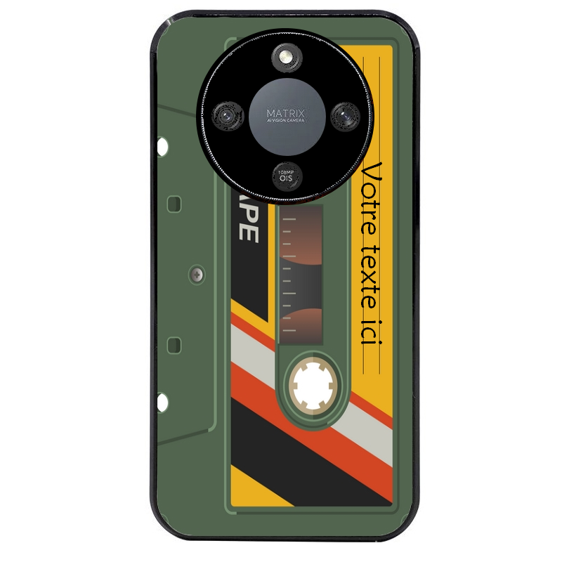 Coque noire taperso pour Magic 5 6 LITE et PRO personnalisable avec motif cassette kaki protection antichoc personnalisée