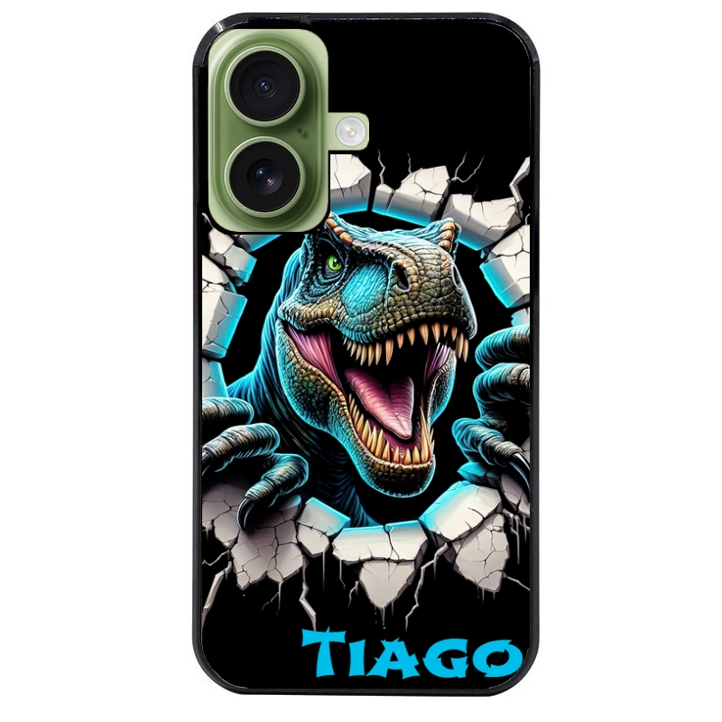 Coque noire taperso pour Iphone 17 17E AIR MAX PRO avec motif dino t rex personnalisee protection antichoc personnalisée