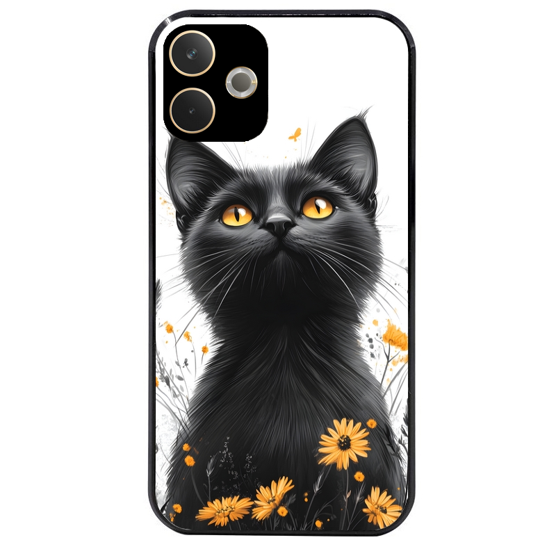 Coque noire taperso pour OPPO A5 PRO 4G et 5G avec motif chat eyes protection antichoc personnalisée
