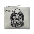 Porte monnaie personnalisé gamer beton ivoire en feutrine en feutrine ivoire