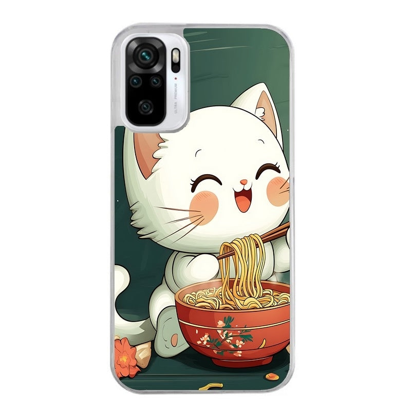 Coque taperso pour Redmi Note 10 4G 5G PRO 10S avec motif chat ramen nuage protection antichoc personnalisée