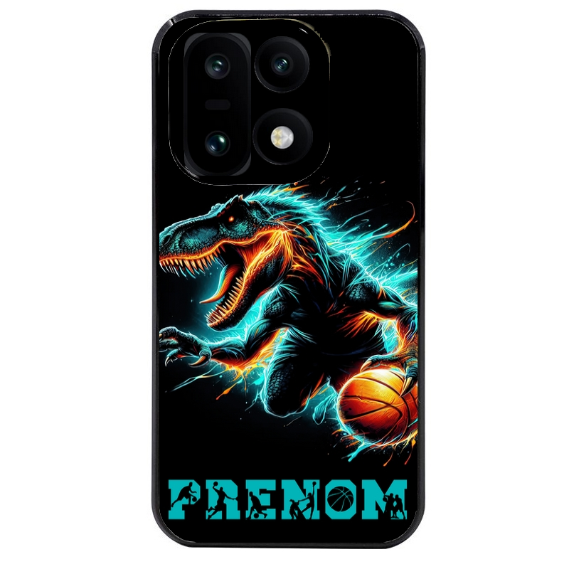 Coque noire taperso pour OnePlus 15 avec motif basket et dino personnalisee protection antichoc personnalisée