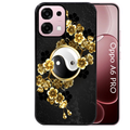 Coque noire taperso pour OPPO A6 PRO 4G et 5G avec motif yin yang et fleur protection antichoc personnalisée