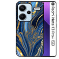 Coque noire taperso pour Redmi Note 13 PRO PLUS 5G avec motif marbre bleu agathe protection antichoc personnalisée