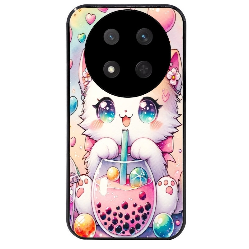 Coque noire taperso pour Magic 7 LITE et PRO avec motif chat bubble style manga protection antichoc personnalisée