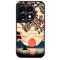 Coque noire taperso pour OnePlus 11 et 12 avec motif japan cerisier protection antichoc personnalisée