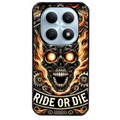 Coque noire taperso pour POCO M8 5G et PRO 5G avec motif tete de mort flamme protection antichoc personnalisée