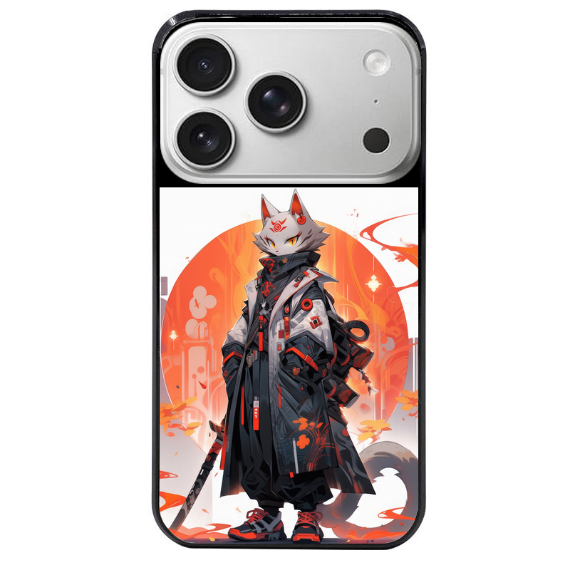 Coque noire taperso pour Iphone 17 17E AIR MAX PRO avec motif anime chat japan personnalise protection antichoc personnalisée