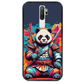 Coque noire taperso pour OPPO A5 A9 2020 avec motif panda katana personnalisee protection antichoc personnalisée